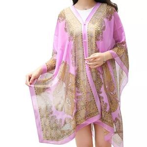 New Fashion Swimwear Cover Up  V Neck Ladies Beach Shawl  Anti Sun Sexy Cover Up